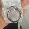 Aretes acero argollas 30 mm lisa plateada
