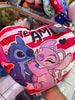 Almohada forma corazón Stitch y Angel