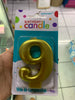 Candela número 9 dorado