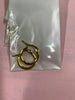 Aretes acero argollas doradas