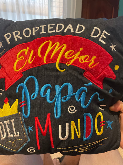 Almohada “Propiedad de el mejor papá del mundo”