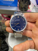 Reloj Casio plateado con caratula azul