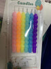 Partí candles colochos de colores pastel con base