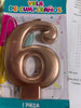 Velas de cumpleaños #6 oro rosa