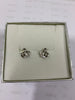Aretes plata corona reina con chispas abajo