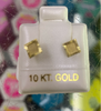 Aretes oro 10k cuadrado sin chispas