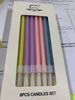 Candelas colores pastel 8 pcs