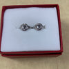 Aretes plata argollas rodinada circulo con chispas