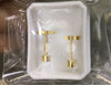 Aretes acero dorados plateados en cajita