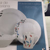 Vajilla blanca 16pzs hojas de colores