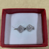 Aretes plata rodinada colgar rombo con chispas