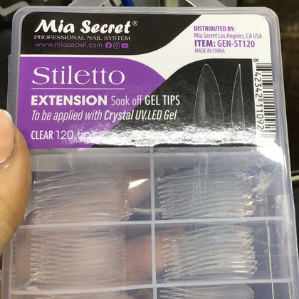 Uñas stiletto mia secret 120 tips