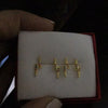 Aretes dorados plata rayo