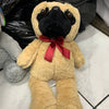 Peluche perro pug café con lazo vino