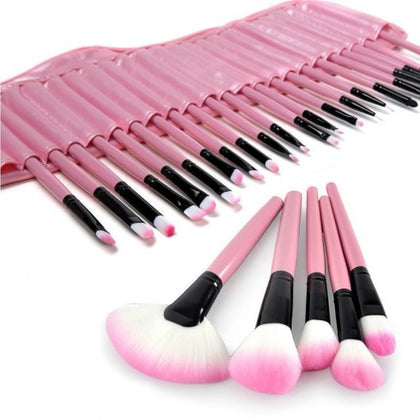 Set de brochas estuche rosado 24 unidades